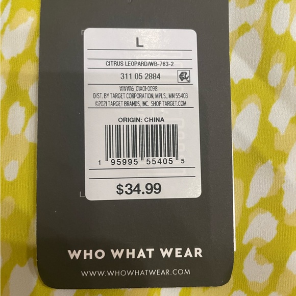 Who What Wear Yellow Citrus Leopard Print Tiered Midi Skirt - Picture 2 of 3